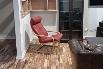 Flooring with custom Bookcase